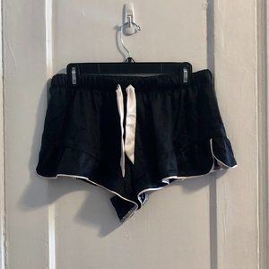 Victorias Secret Black Ruffle Sleep Short with Unique Light Pink Heart Detail